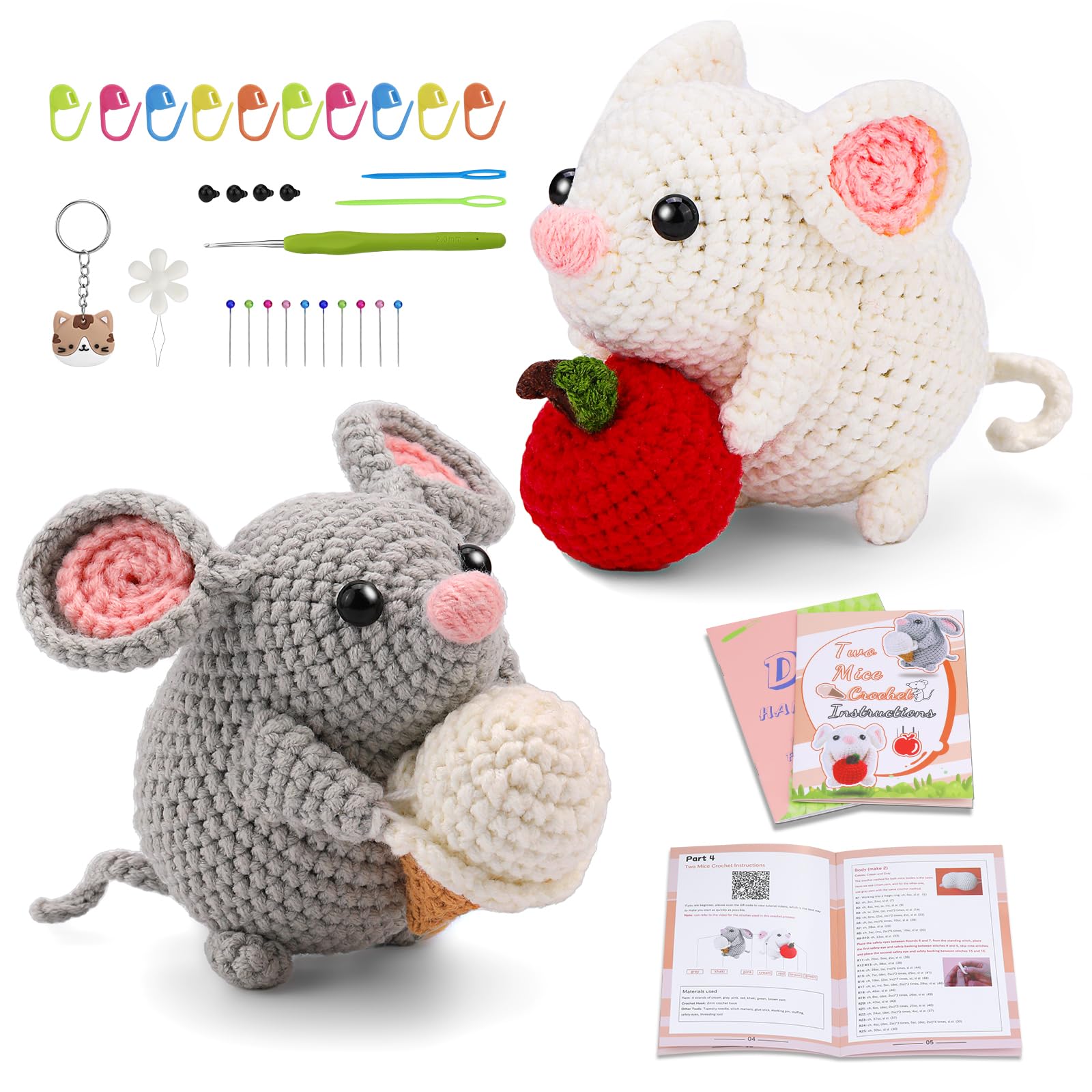 PATPAT Beginners Crochet Kit, Amigurumi Crocheting Animals Kits w Step-by-Step Video Tutorials, Crochet Starter Kit Knitting Starter Pack for Adults Beginners PATPAT Beginners Crochet Kit, Amigurumi Crocheting Animals Kits w Step-by-Step Video Tutorials, Crochet Starter Kit Knitting Starter Pack for Adults Beginners